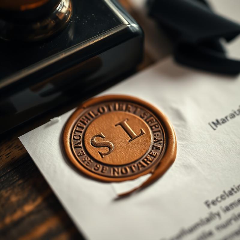 An embossed notary seal pressed onto a sworn affidavit